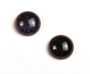 Pietre cabochon din piatra soarelui bleumarin - 1 buc, 12 mm