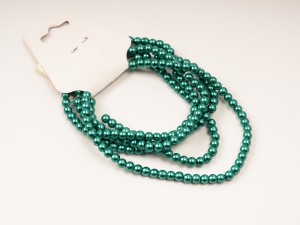 Sirag de perle din sticla smarald - cca.220 buc,4 mm, gaura 07mm