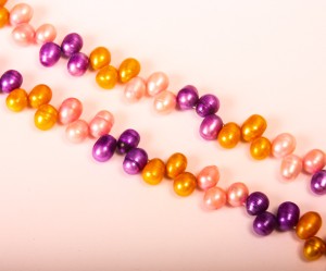 Perle de cultura colorate, tip brioleta, 10X8 mm, gaura 0.8mm ,