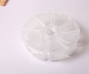 Cutie din plastic rotunda cu 8 compartimente separate 10 cm