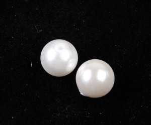 Perla mallorca albe , 8 mm, gaura pe o parte, 1 buc