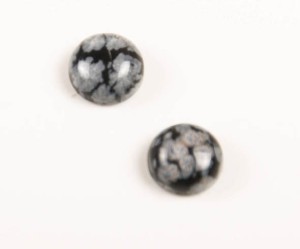 Cabochon din obsidian, 8 mm, 1 buc